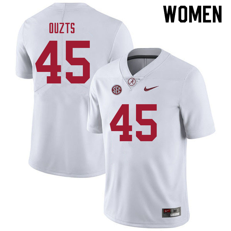 Alabama Crimson Tide Women's Robbie Ouzts #45 White NCAA Nike Authentic Stitched 2021 College Football Jersey ZN16H44XN